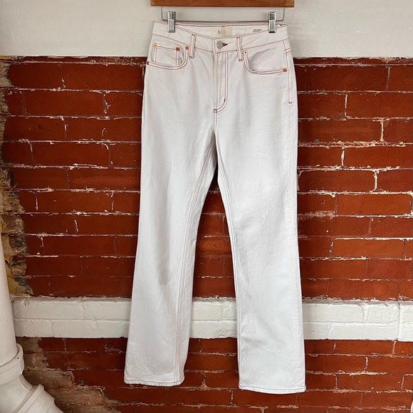 Rails The Sunset High Rise Slim Flare Jeans in White Denim High Waisted Pant - Picture 2 of 9